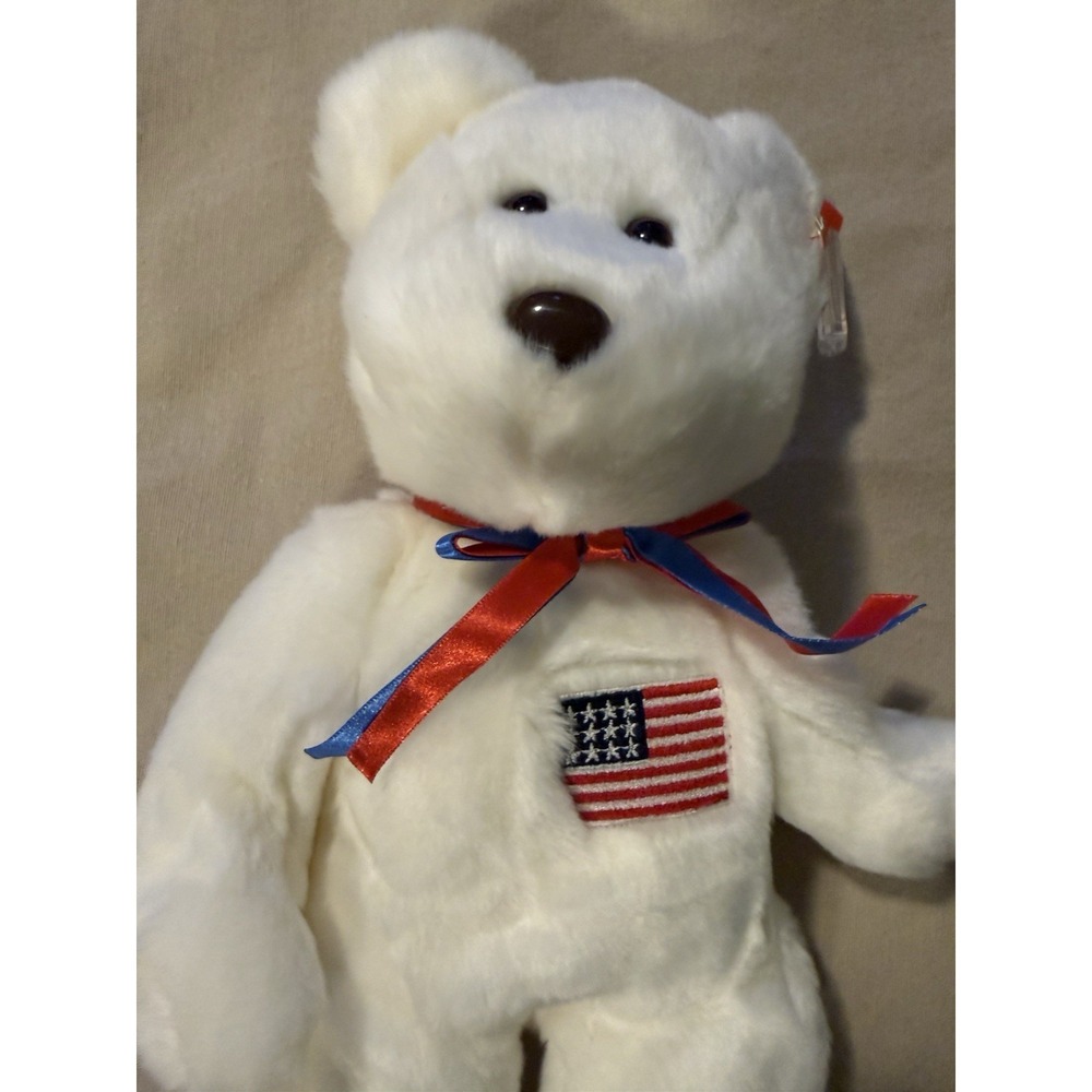 2000 Ty Beanie Buddy "Libearty" Retired Patriotic Bear BB3 - Picture 2 of 10